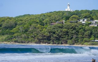 wave breaking at Byron Bay